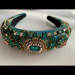 Green jeweled headband